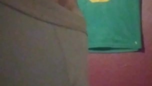 Masturbating my hard cock and blowing a big load