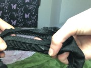 Horny Japanese maid play with her wet pussy,show her panty and put a dildo in butthole  1/16