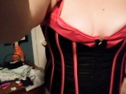 Using a strapon to fuck myself 
