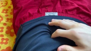 Student Plays With His Navel And Fat Stomach