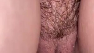 My Wifes Hairy Pussy Peeing first thing in the morning