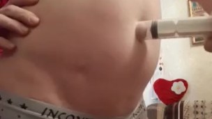 Stretching belly button after stomach pumping 