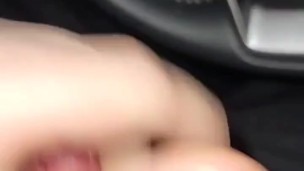 Huge cumshot in car 