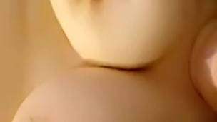 Huge tits jiggle when I tease them