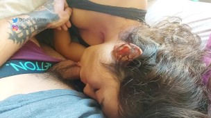 THEY COME ALL OVER MY BODY - BEAUTIFUL WOMAN SUCKS MY COCK