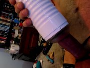 pulling the lovense off my dick after being milked 4 times