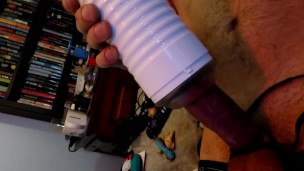 pulling the lovense off my dick after being milked 4 times