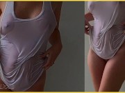 Wife in No Bra Flashing Big Wet Tits 15/16