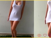 Wife in No Bra Flashing Big Wet Tits 4/16