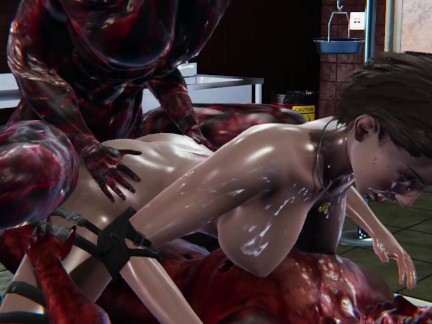 Resident Evil - Jill Valentine Zombie Gangbang (BJ, Doggy, Riding, Creampie, DP, Facial)