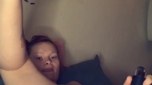 Horny redhead fresh out of the shower