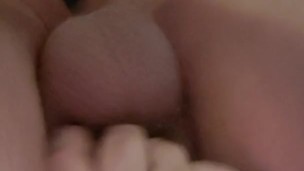 Spun bi husband gapes own ass with thick dildo
