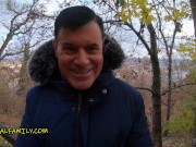 Super Horny Young Blonde Gets Double Teamed by 50-Year-Old & His Stepson 3/16