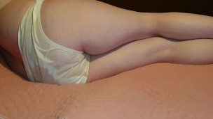 ⭐ Cute Girl Slowly Pisses The Bed Again In Pee Stained Very Dirty Panties ;) So Naughty!