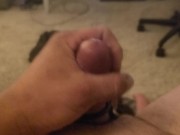 Solo JO Multiple O's and Lots of Cum & Moaning in Cockring with Prostate Vibe