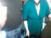 Bearded daddy shows his sexwife's cunt to the world from the balcony 4/16