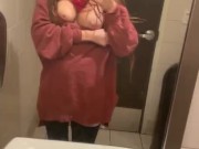 Flashing my perfect boobs at the bathroom of the gas station 2/16