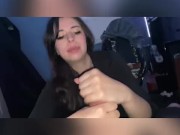 HOT EYE CONTACT BLOWJOB BEFORE SEXY LATINA TAKES A THICK COCK AND HUGE CUMSHOT 7/16