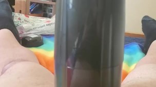 Gay Chub Using Pussy Sex Toy and Moaning
