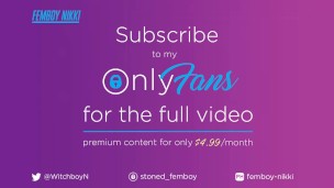 Femboy Raven shows her Ass and Jerks Off