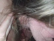 Slut wife make a sloppy blowjob while dildo fuck 13/16