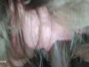 Slut wife make a sloppy blowjob while dildo fuck 8/16