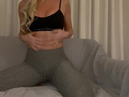 Squirting in my hot yoga leggings - full shaking orgasm