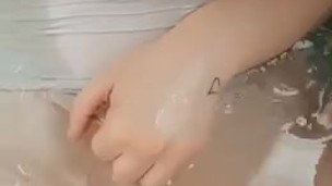Housewife Plays with Her Tits and Pussy in the Bath 