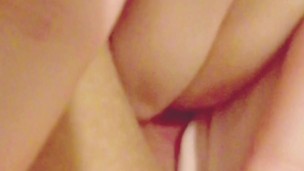Close Up Rubbing and Playing with Tight Juicy Pussy in Pink Thong