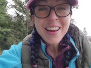 Nasty Hiker Shows Off her Messy Panties 1/16