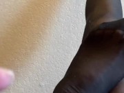 Sexy legs and feet in black nylon pantyhose 11/16