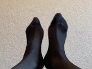 Sexy legs and feet in black nylon pantyhose 16/16