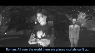 Vampires gangbang nerd in a graveyard
