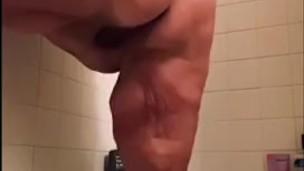 Bbw standing piss from behind in full bath!