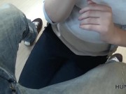 HUNT4K Modest chick takes dick in mouth and spreads legs for money 7/16