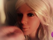 Hot Blonde Real Doll gets fantastic Facial (4K)