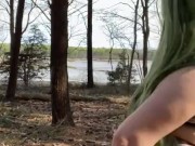 Fucking my foxxy ass in the woods