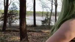 Fucking my foxxy ass in the woods