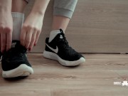 Sockjob with cum in sock for a good morning run 16/16