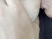 Sexy Big tit hot blonde gets pierced tits sucked and nursed in passenger seat of car 8/16