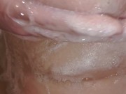 I wash my big tits in the bathtub with foam 11/16