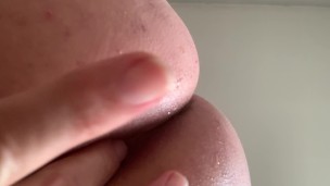 Femboixxx tests gf vaginal vibrator in ass, climaxes few times discretely moaning, and approves it