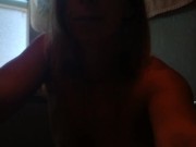 Little titty blonde smoking and playing before shower 14/16