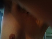 Little titty blonde smoking and playing before shower 8/16