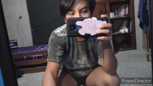 Brincando com meu novo espelho