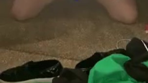 Thick white girl fucks herself on her bunny vibrator