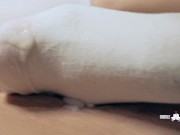 White HM socks footjob and cum allover them 13/16