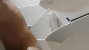 Sexy Guy Big Dildo action in Shower