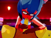 BNA Hentai - POV Michiru sucks lynx's cock until he cum in her mouth then fucks her