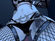 Fishnet Babe Waiting For You in Bed POV Lap Dance Chains White Hair Hentai Uncensored Strip